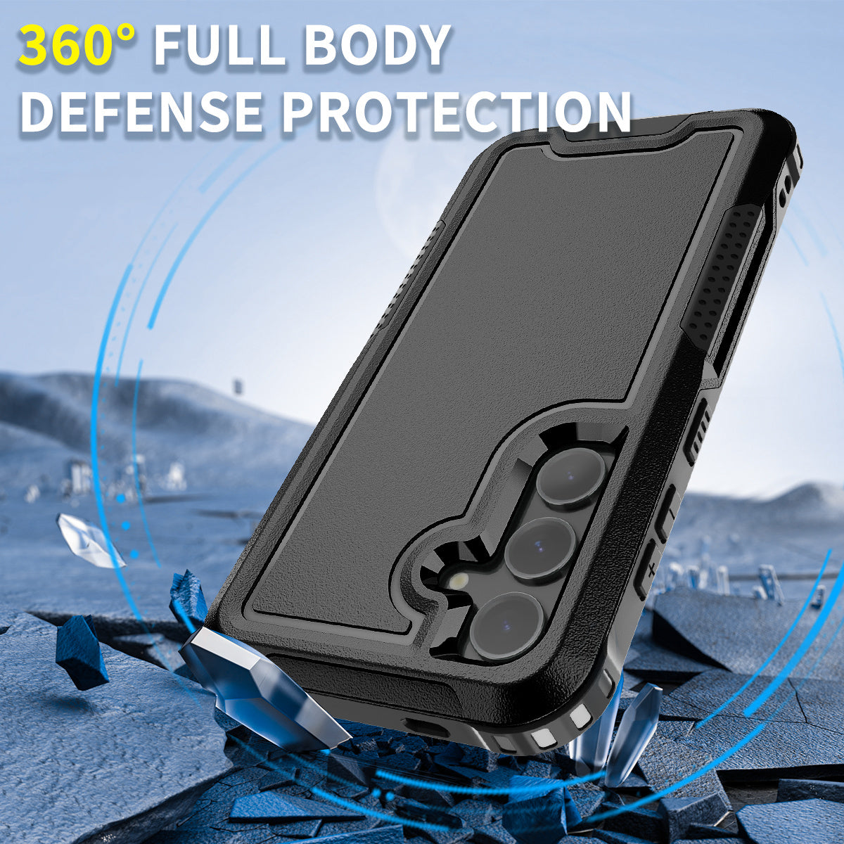 Style F1 For Samsung Galaxy S24 PC + TPU Case Anti-skid Shockproof Protective Cover - Black