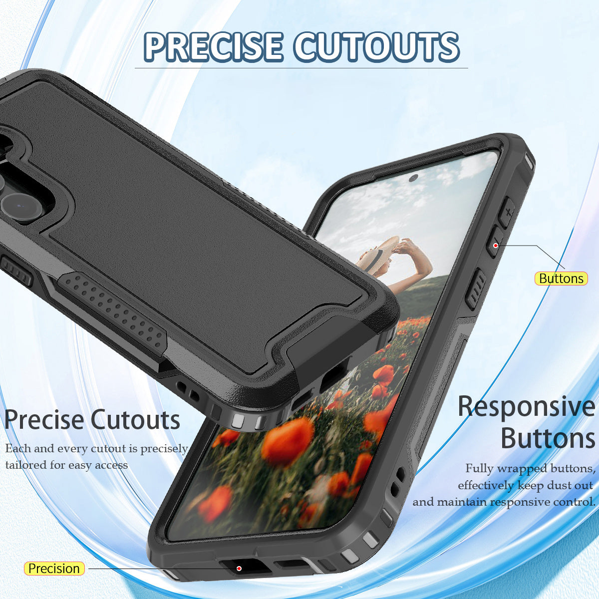 Style F1 For Samsung Galaxy S24 PC + TPU Case Anti-skid Shockproof Protective Cover - Black