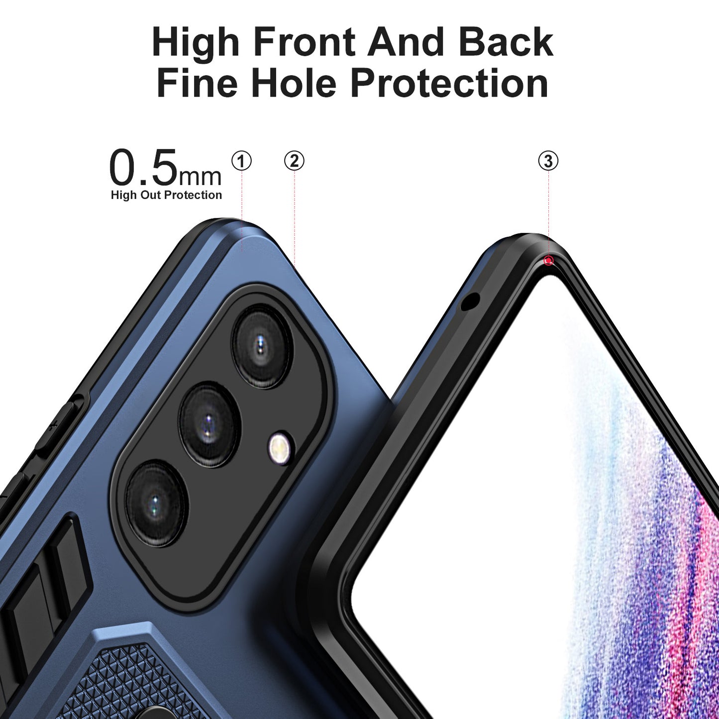 For Samsung Galaxy S24+ Back Case Silicone Ring Strap TPU+PC Kickstand Phone Cover - Blue