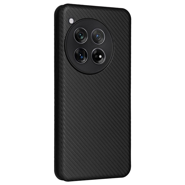 For OnePlus 12 5G Leather Phone Case with Card Slots Stand - Black