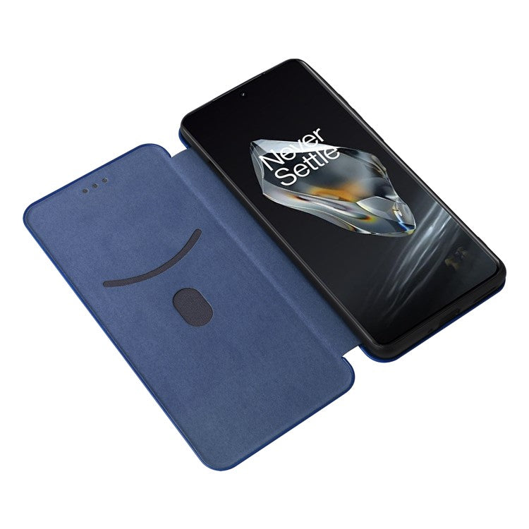 For OnePlus 12 5G Leather Phone Case with Card Slots Stand - Blue