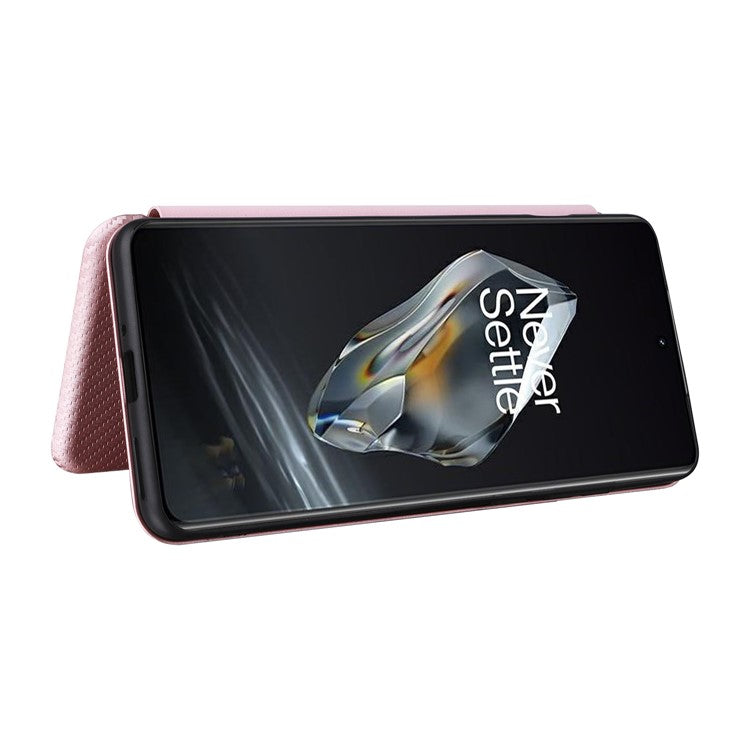 For OnePlus 12 5G Leather Phone Case with Card Slots Stand - Rose Gold