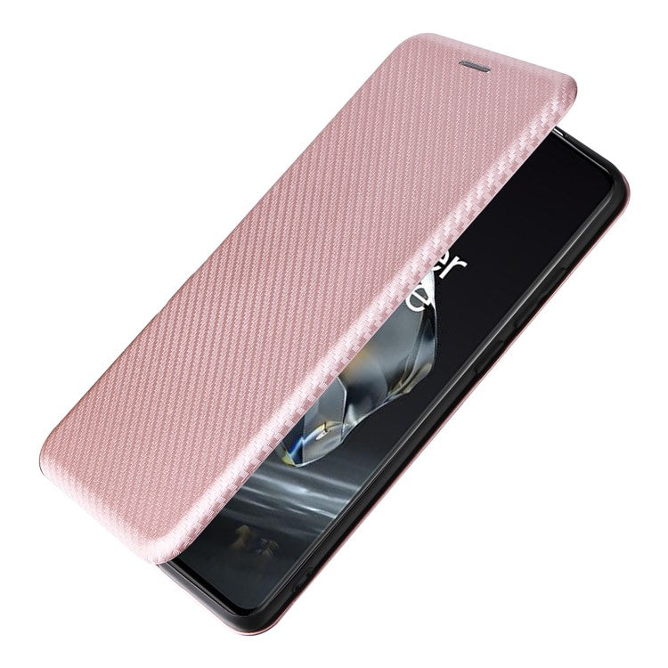 For OnePlus 12 5G Leather Phone Case with Card Slots Stand - Rose Gold