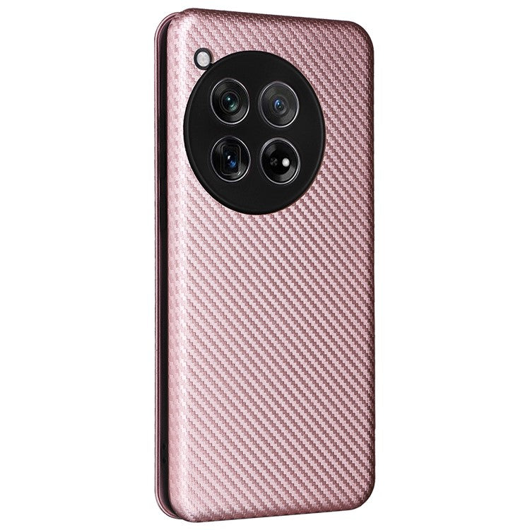 For OnePlus 12 5G Leather Phone Case with Card Slots Stand - Rose Gold