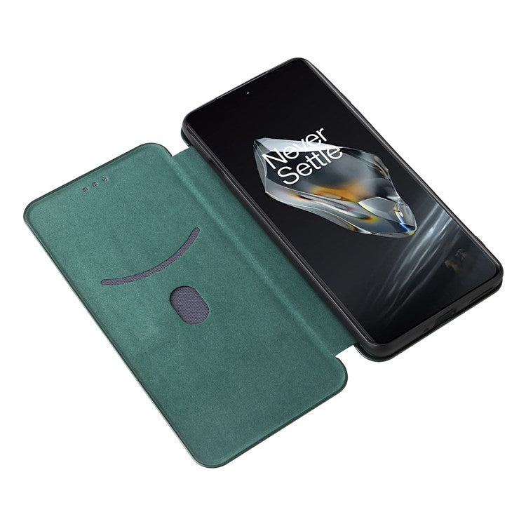 For OnePlus 12 5G Leather Phone Case with Card Slots Stand - Green