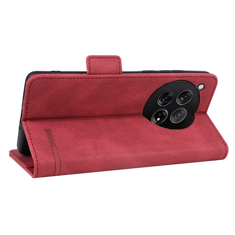 For OnePlus 12 5G Leather Case Wallet Phone Cover Hardware Decor - Rose