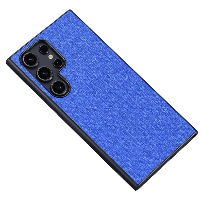 For Samsung Galaxy S24 Ultra Cell Phone Case Drop-resistant Cloth+Hard PC Protective Back Cover - Blue