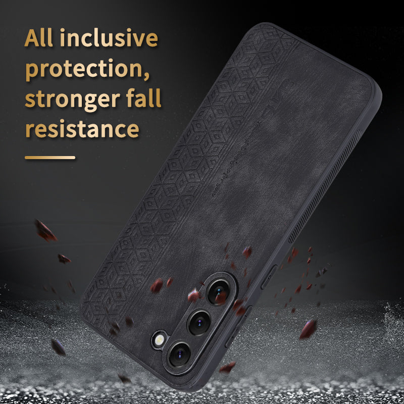 AZNS For Samsung Galaxy S24+ Imprinted Case PU Leather+TPU Mobile Phone Guard Cover - Purple