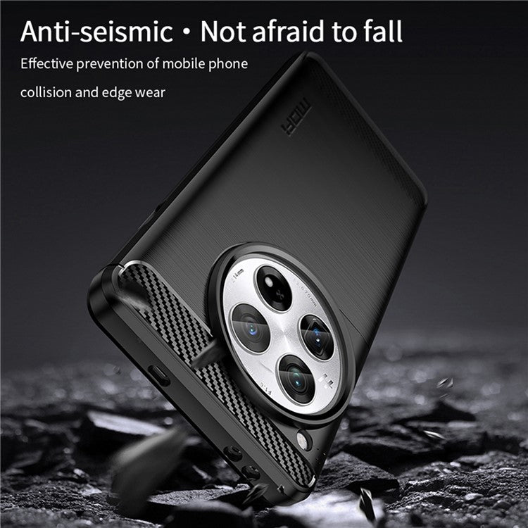 MOFI JK TPU Series-1 For OnePlus 12 5G Case Carbon Fiber Texture TPU Phone Cover - Black