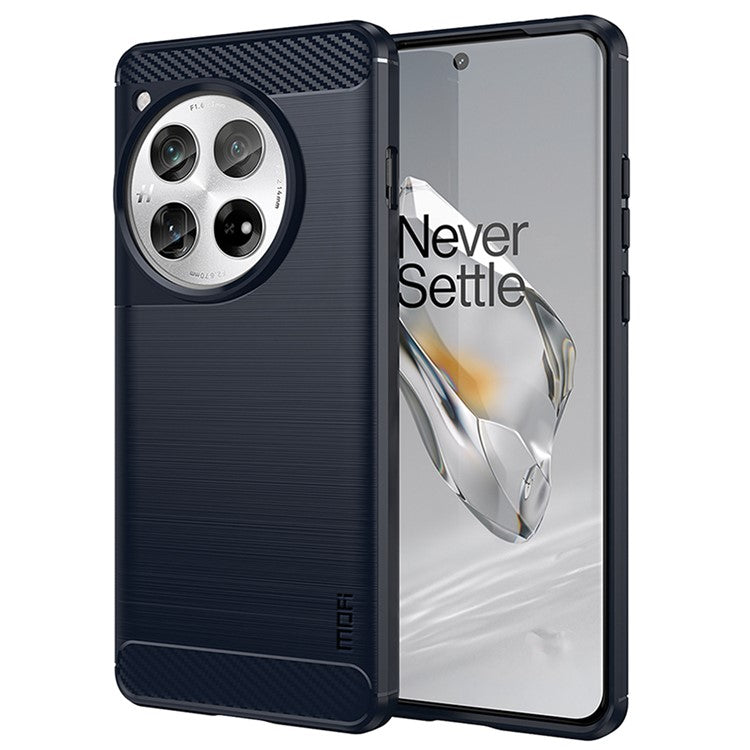 MOFI JK TPU Series-1 For OnePlus 12 5G Case Carbon Fiber Texture TPU Phone Cover - Blue