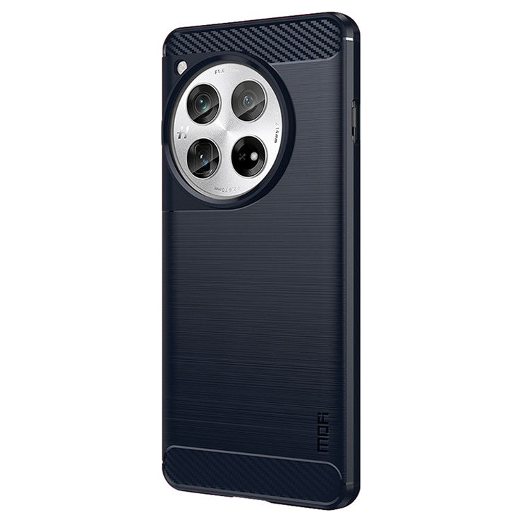 MOFI JK TPU Series-1 For OnePlus 12 5G Case Carbon Fiber Texture TPU Phone Cover - Blue