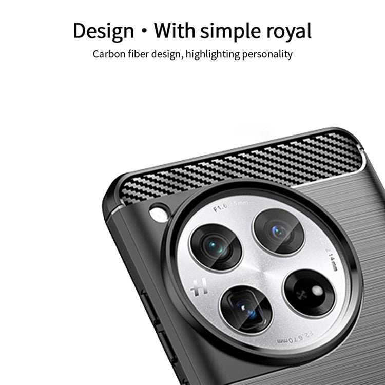 MOFI JK TPU Series-1 For OnePlus 12 5G Case Carbon Fiber Texture TPU Phone Cover - Red