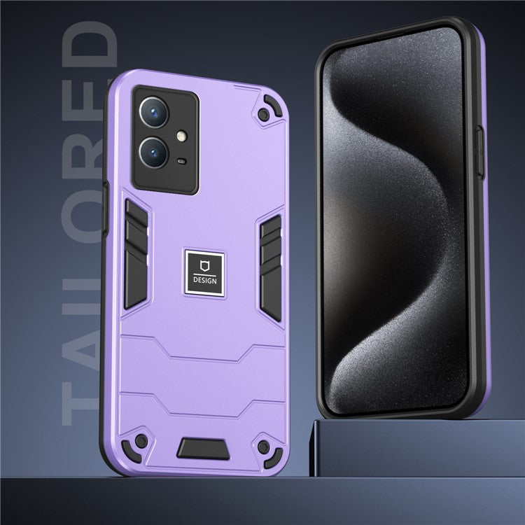 For vivo Y33s / T1x 4G Case Scratch Resistant Protective Phone Cover - Purple