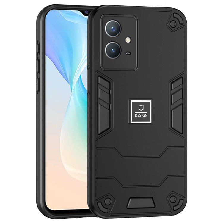 For vivo Y33s / T1x 4G Case Scratch Resistant Protective Phone Cover - Black