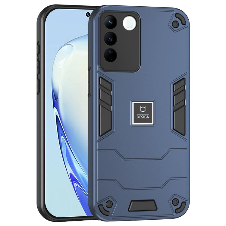 For vivo V27 5G / V27 Pro 5G / S16 / S16 Pro Case Rugged Hard PC+Soft TPU Phone Cover - Navy Blue