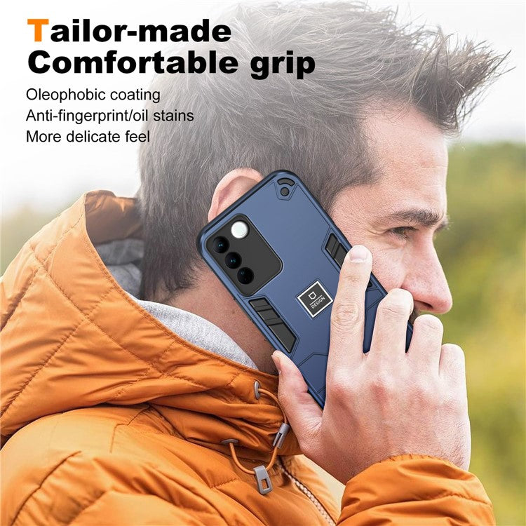 For vivo V27 5G / V27 Pro 5G / S16 / S16 Pro Case Rugged Hard PC+Soft TPU Phone Cover - Navy Blue
