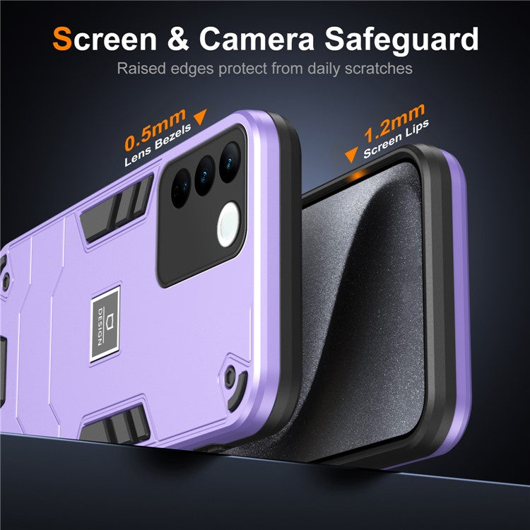 For vivo V27 5G / V27 Pro 5G / S16 / S16 Pro Case Rugged Hard PC+Soft TPU Phone Cover - Purple