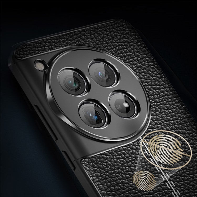 For OnePlus 12 5G Soft TPU Case Litchi Texture Protective Phone Cover - Blue