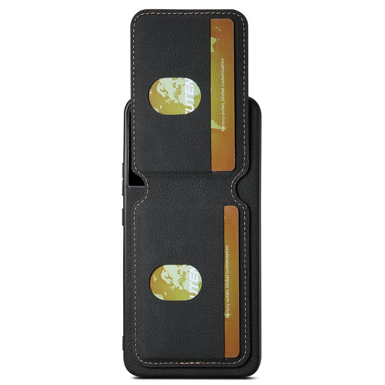 SUTENI H02 For Samsung Galaxy S22+ 5G Litchi Texture Leather+TPU Case Card Slots - Black