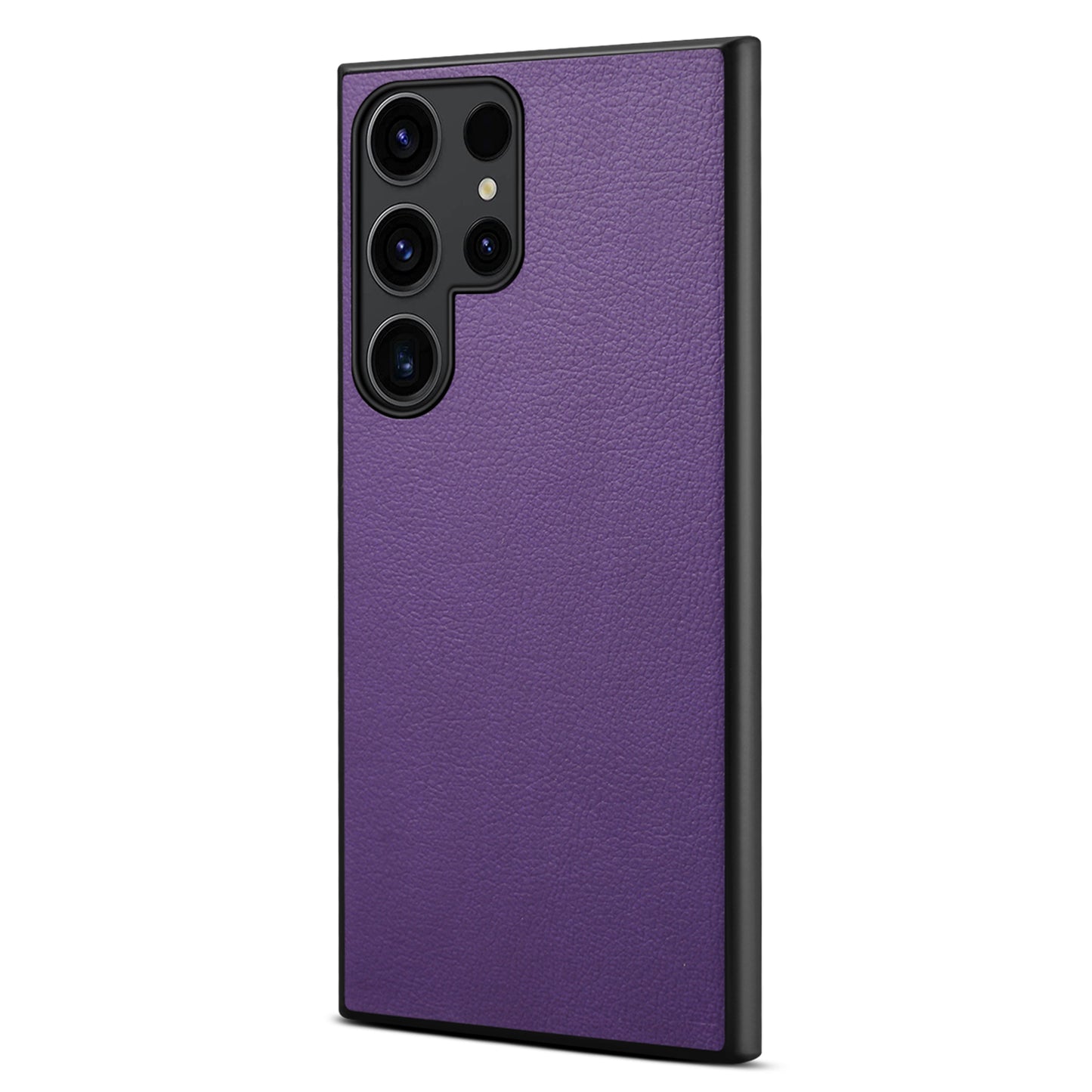For Samsung Galaxy S24 Ultra Cell Phone Case Calf Texture Anti-fall PC+TPU+PU Leather Shell - Purple