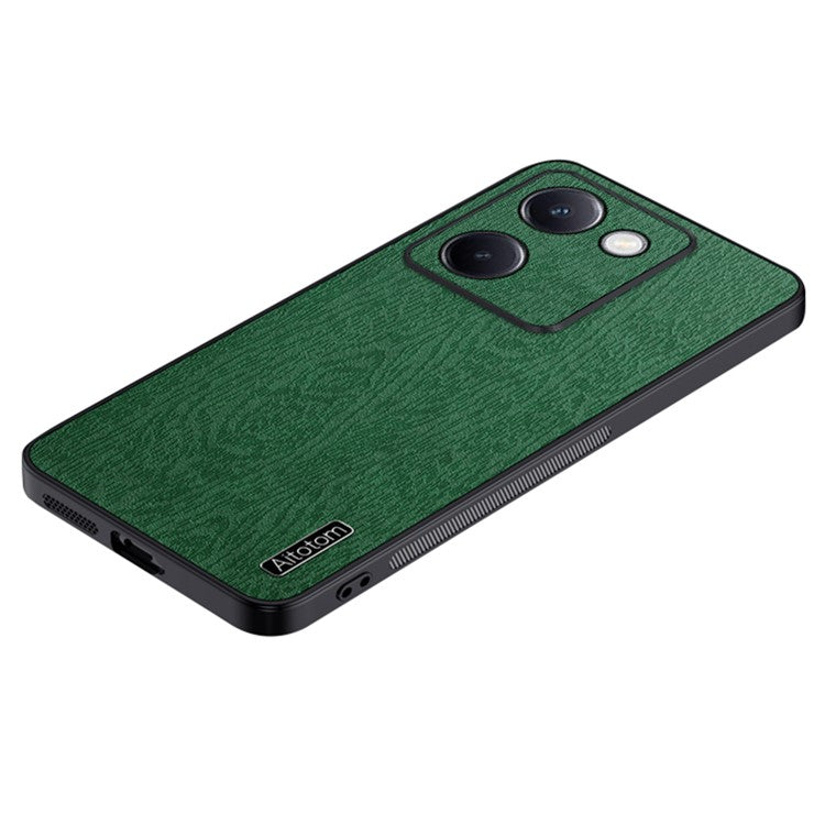 For vivo Y100i 5G Cell Phone Case Wood Grain PU+PC+TPU Protective Cover - Green