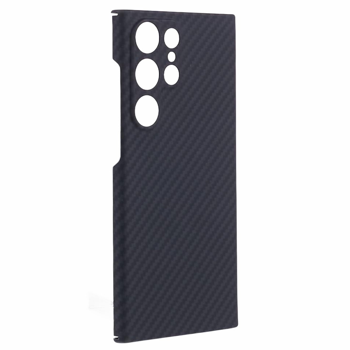 Aramid Fiber Case for Samsung Galaxy S24 Ultra Slim 1500D Carbon Fiber Texture Phone Cover, Black