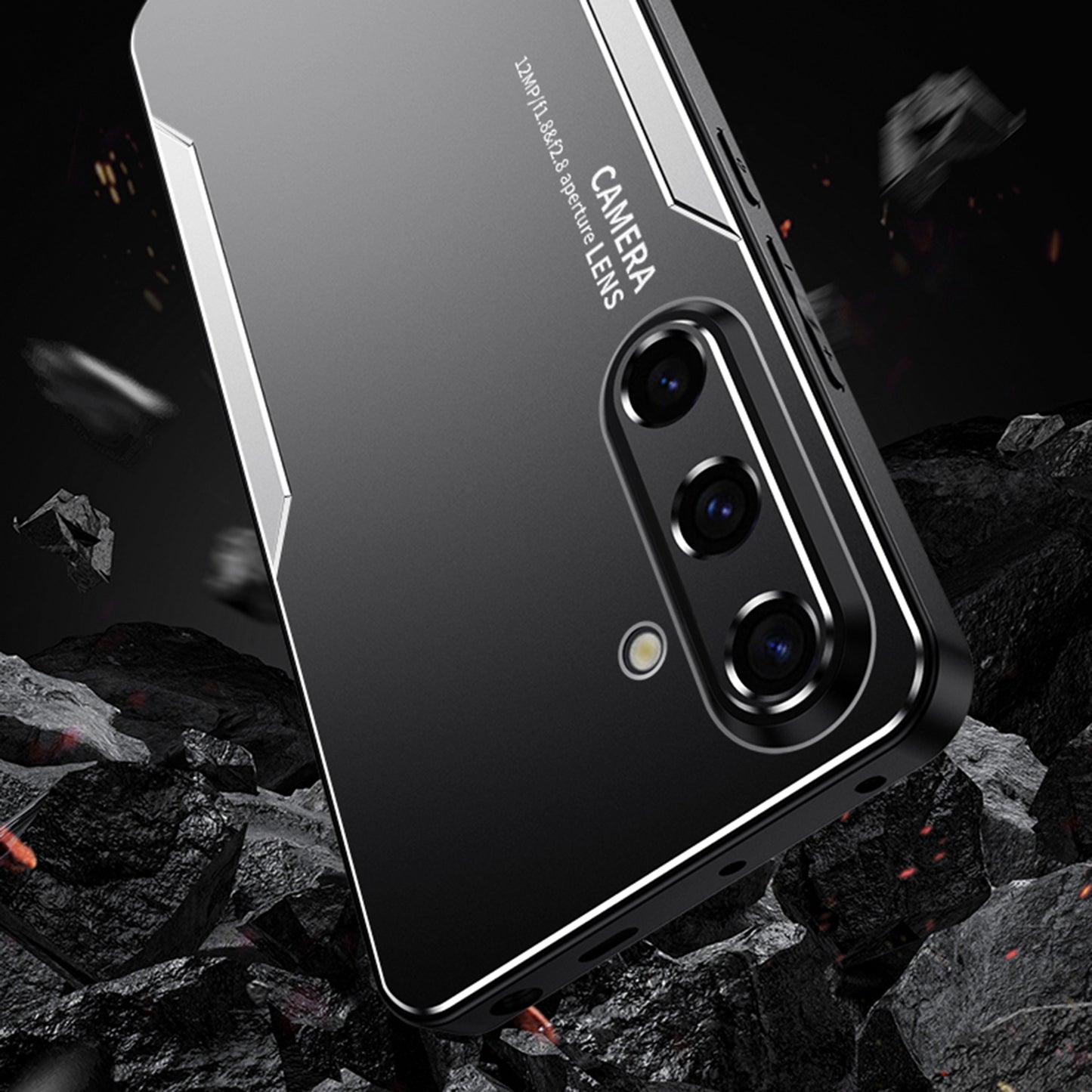 For Samsung Galaxy S24 Case Slim-Fit Aluminium Alloy+TPU+PC Phone Shell with Lens Cover - Blue