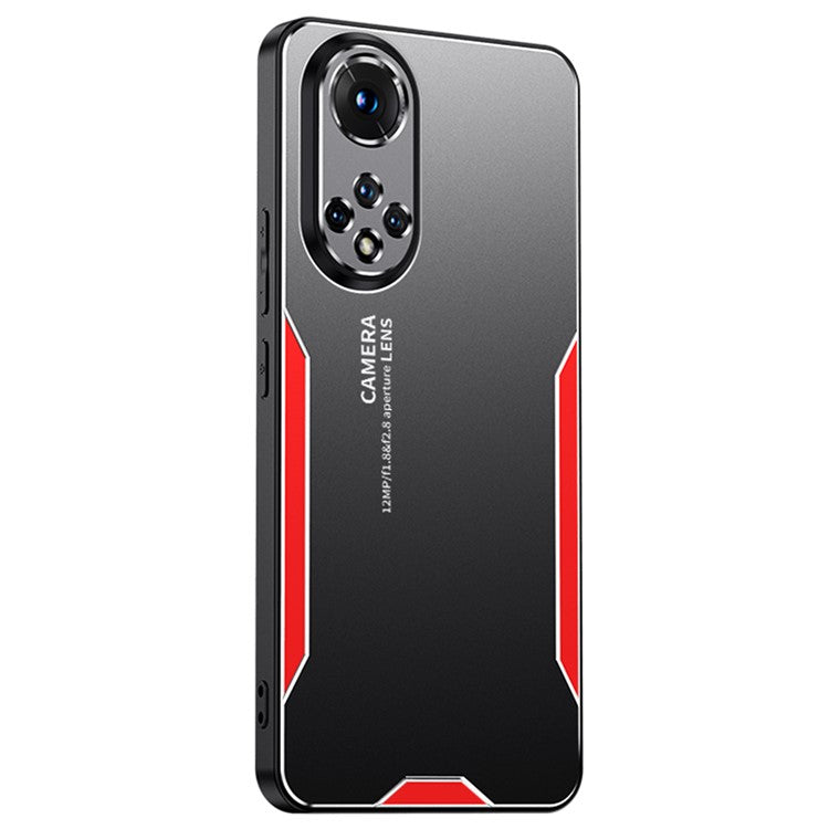 Phone Case for Honor 50 Metal+TPU+PC Cover Camera Lens Protection - Red