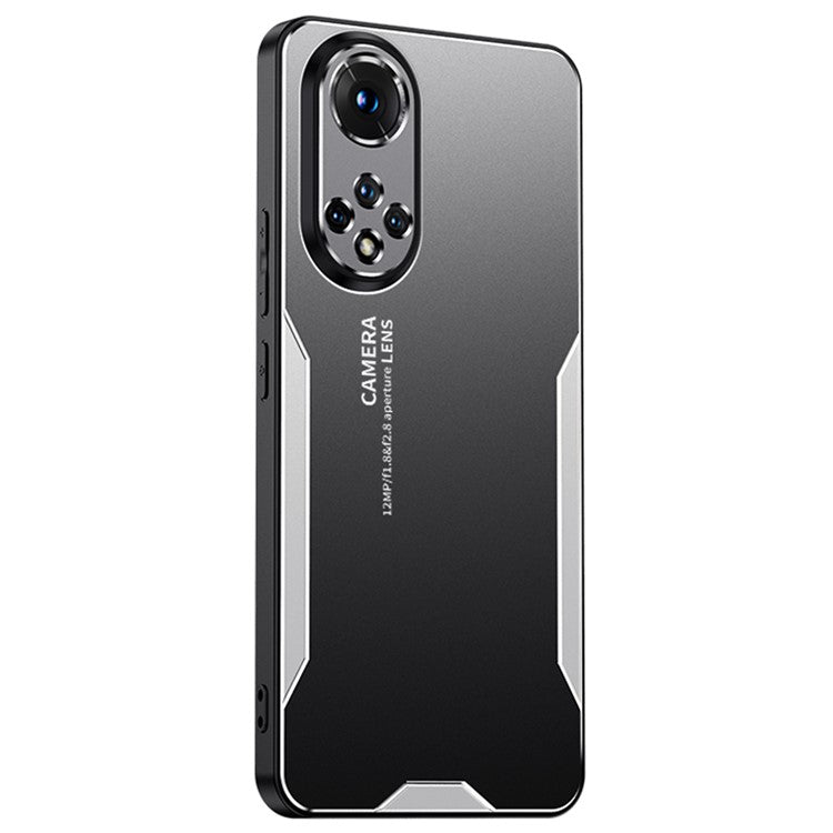 Phone Case for Honor 50 Metal+TPU+PC Cover Camera Lens Protection - Silver