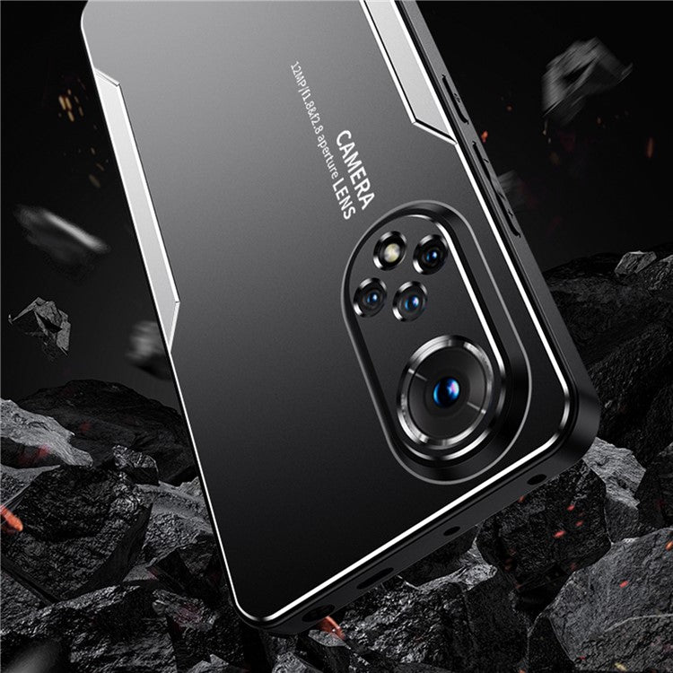 Phone Case for Honor 50 Metal+TPU+PC Cover Camera Lens Protection - Silver