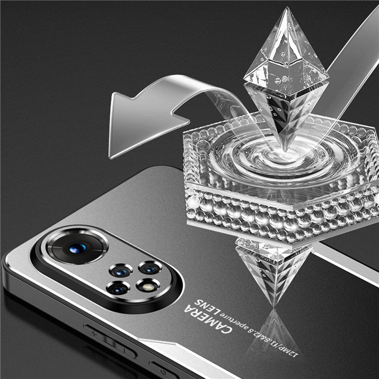 Phone Case for Honor 50 Metal+TPU+PC Cover Camera Lens Protection - Silver