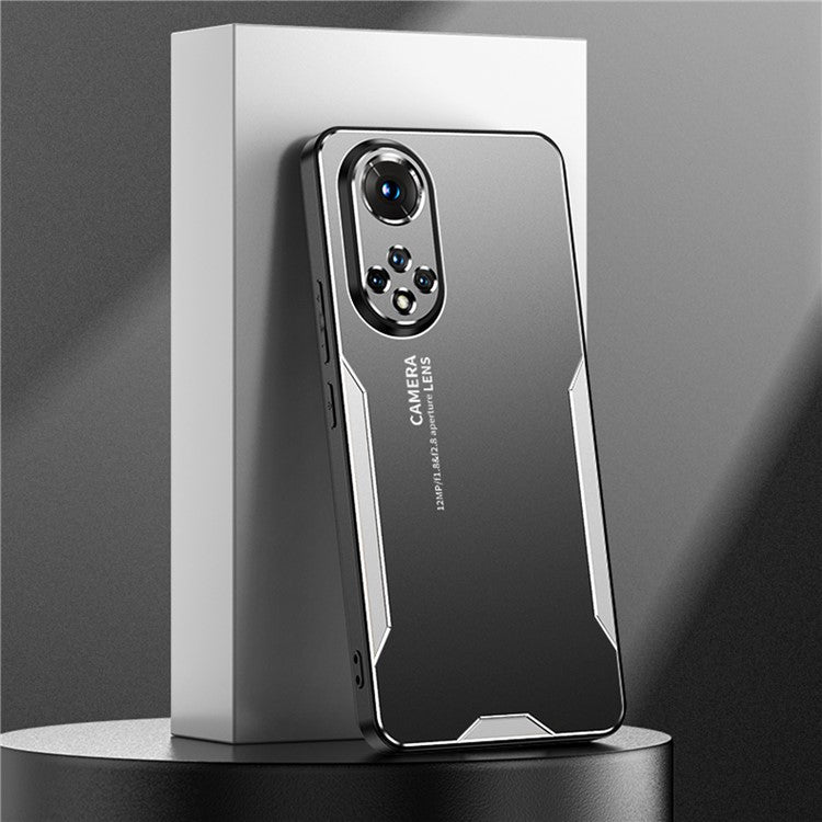 Phone Case for Honor 50 Metal+TPU+PC Cover Camera Lens Protection - Silver