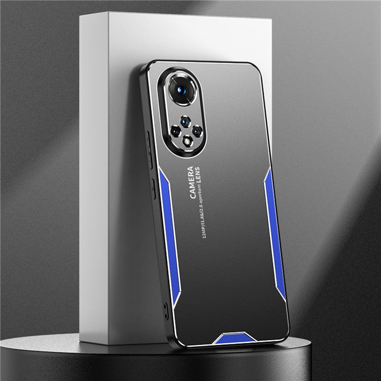 Phone Case for Honor 50 Metal+TPU+PC Cover Camera Lens Protection - Blue