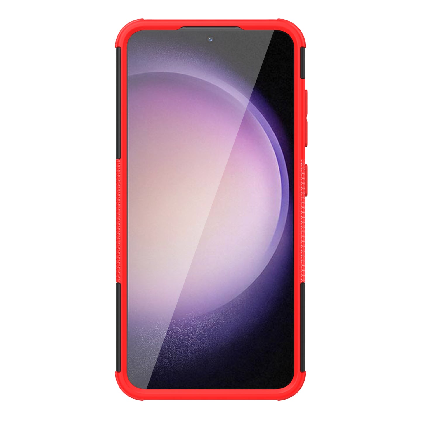 For Samsung Galaxy S24 Tyre Pattern Phone Case Kickstand PC+TPU Shockproof Phone Cover - Red