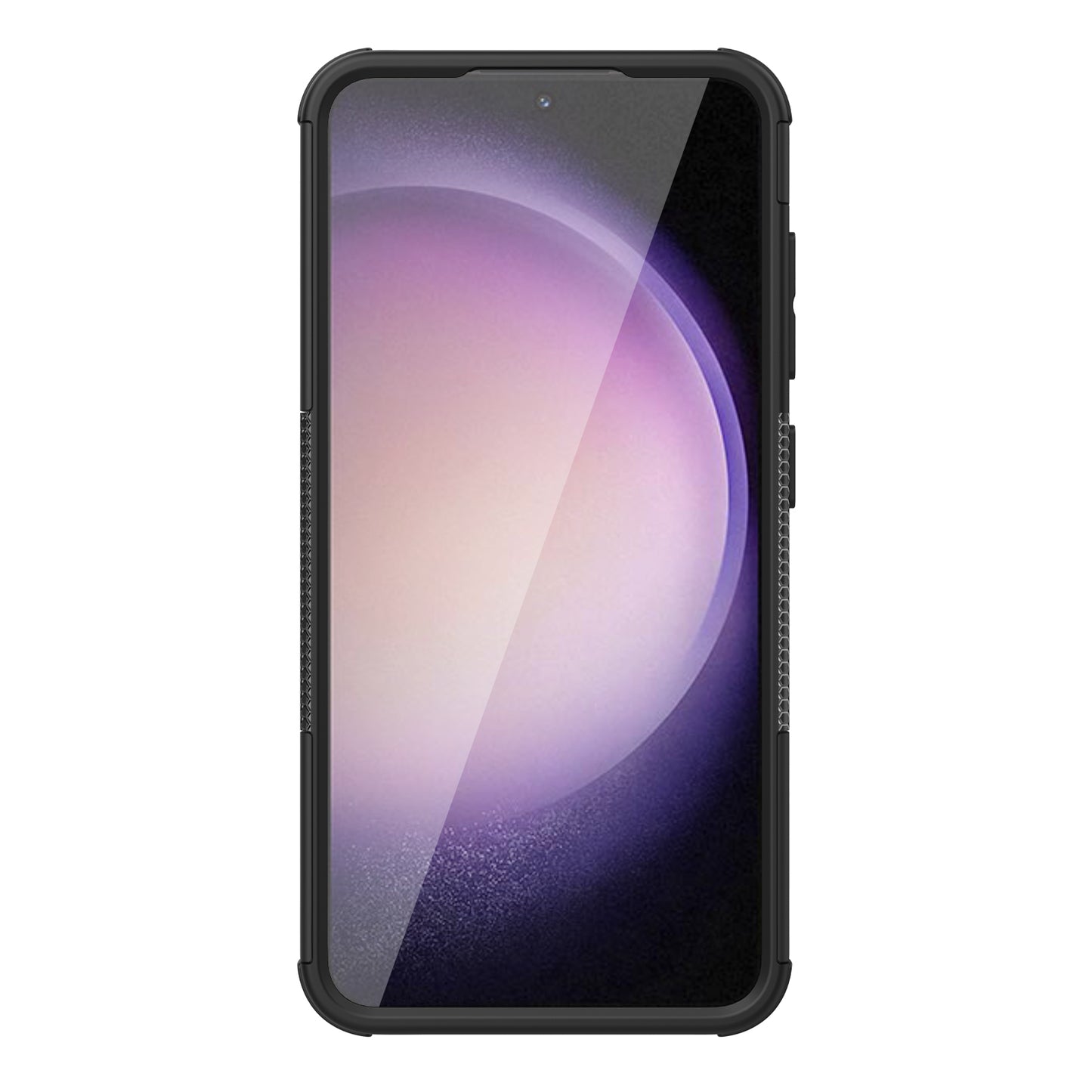 For Samsung Galaxy S24+ PC+TPU Phone Cover Tyre Pattern Phone Case with Kickstand - Black
