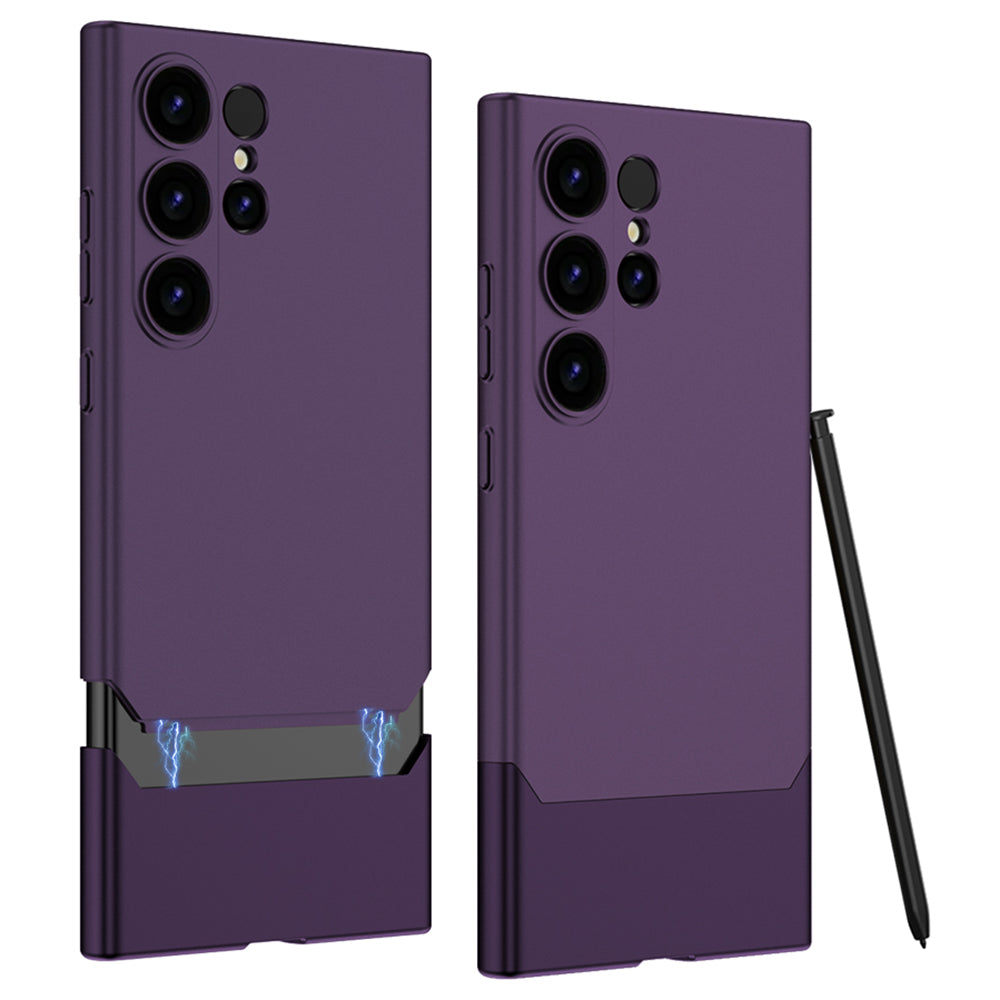 GKK For Samsung Galaxy S24 Ultra Phone Case Contrast Color Detachable Magnetic PC Cover - Purple