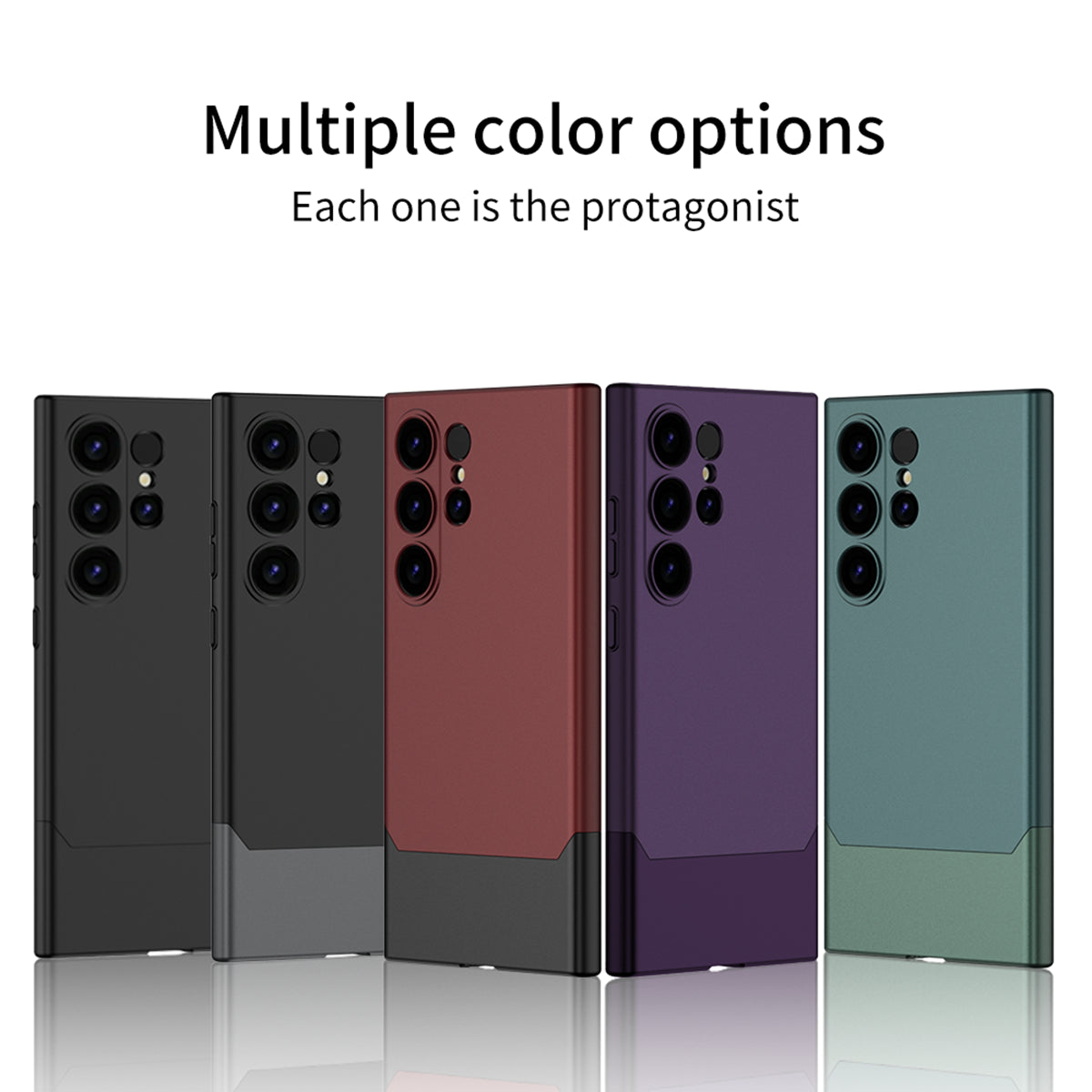 GKK For Samsung Galaxy S24 Ultra Phone Case Contrast Color Detachable Magnetic PC Cover - Black+Grey