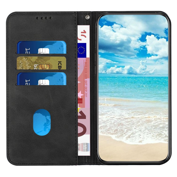 For Samsung Galaxy A35 5G Case Anti-Scratch PU Leather Phone Stand Cover - Black