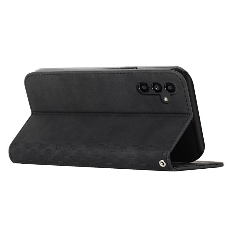 For Samsung Galaxy A35 5G Case Anti-Scratch PU Leather Phone Stand Cover - Black