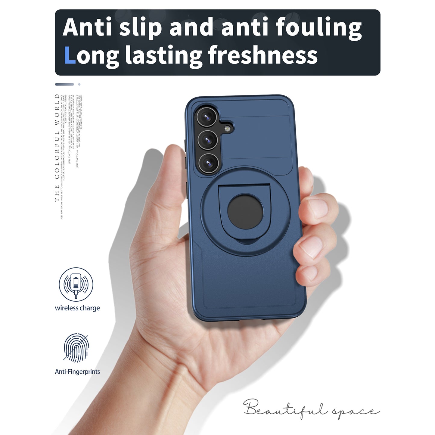 For Samsung Galaxy S24+ Case PC+TPU Slide Camera Protection Phone Cover Compatible with MagSafe - Sapphire