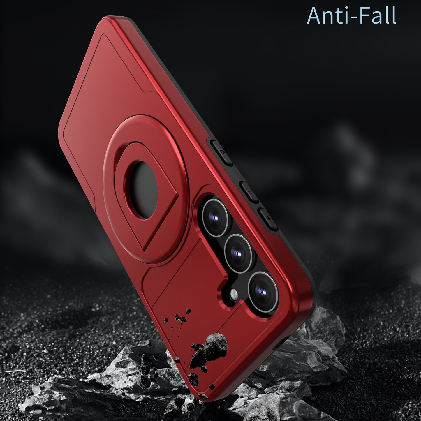 For Samsung Galaxy S24+ Case PC+TPU Slide Camera Protection Phone Cover Compatible with MagSafe - Red
