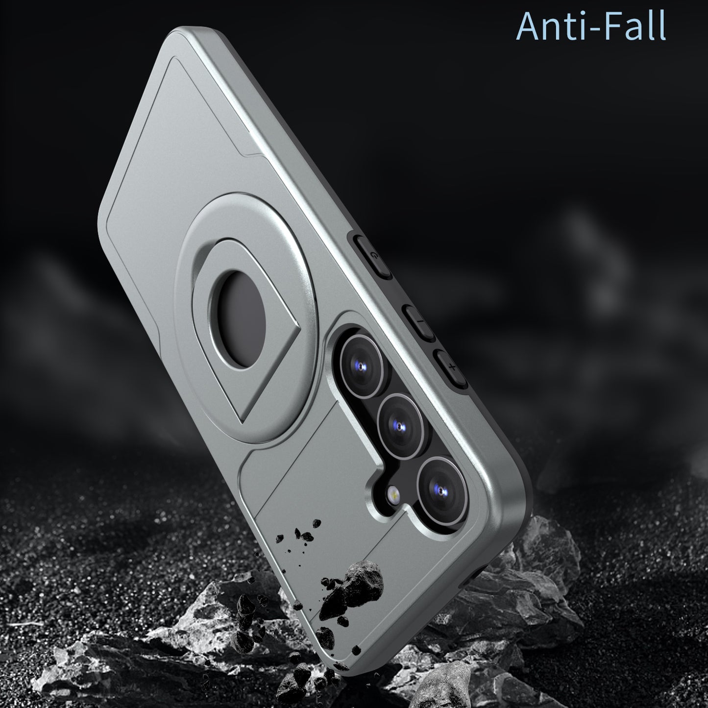 For Samsung Galaxy S24+ Case PC+TPU Slide Camera Protection Phone Cover Compatible with MagSafe - Grey