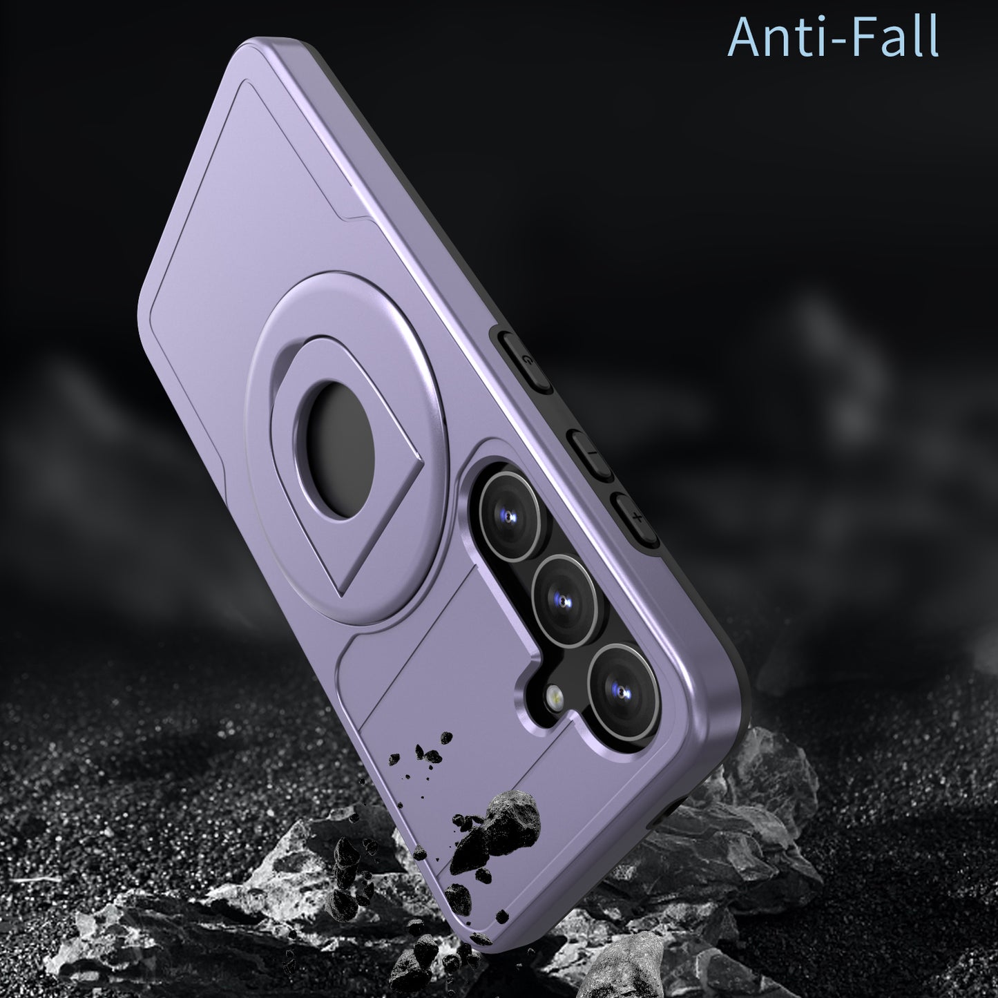 For Samsung Galaxy S24+ Case PC+TPU Slide Camera Protection Phone Cover Compatible with MagSafe - Purple