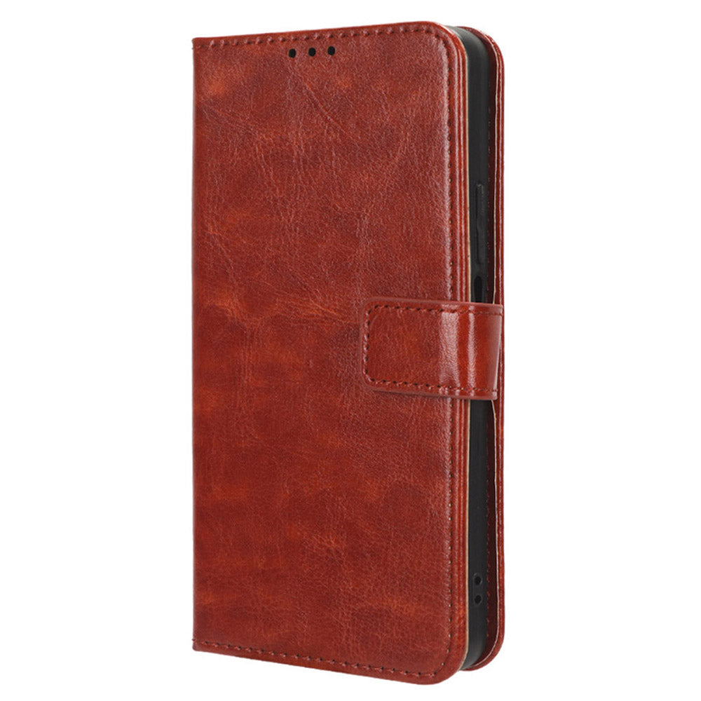 For Samsung Galaxy S24 Ultra Phone Leather Case Protective Cover with Wallet Stand - Brown