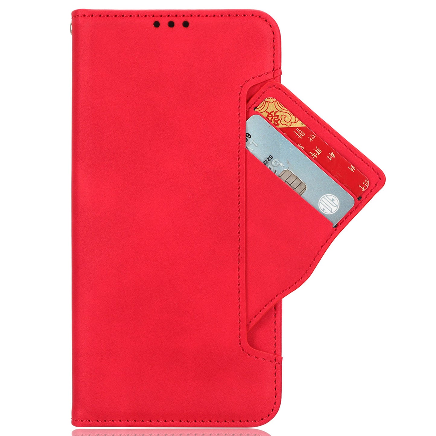 For Samsung Galaxy S24+ Multiple Card Slots Leather Case with Wallet Stand - Red