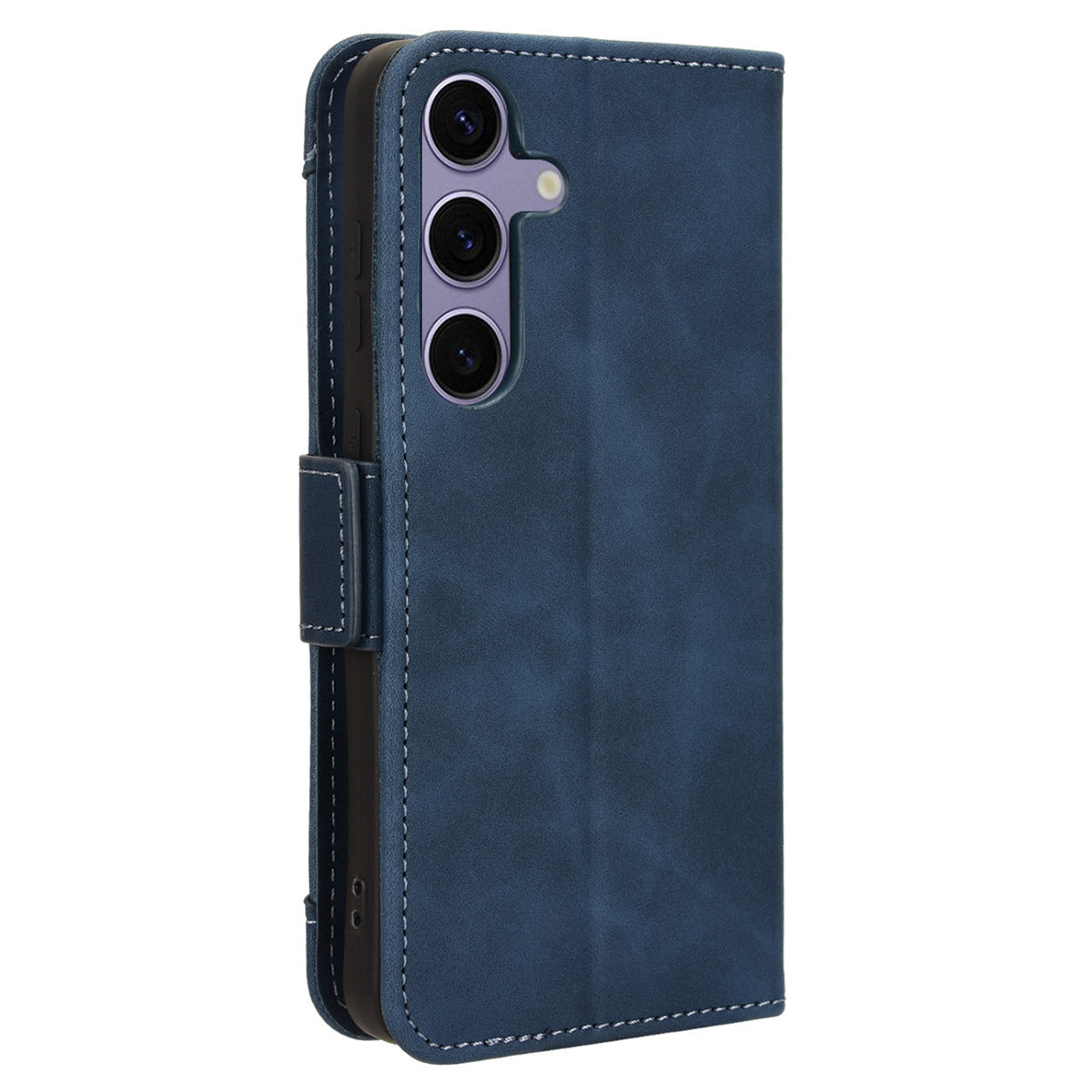 For Samsung Galaxy S24 Leather Phone Case Stand Multiple Card Slots - Blue
