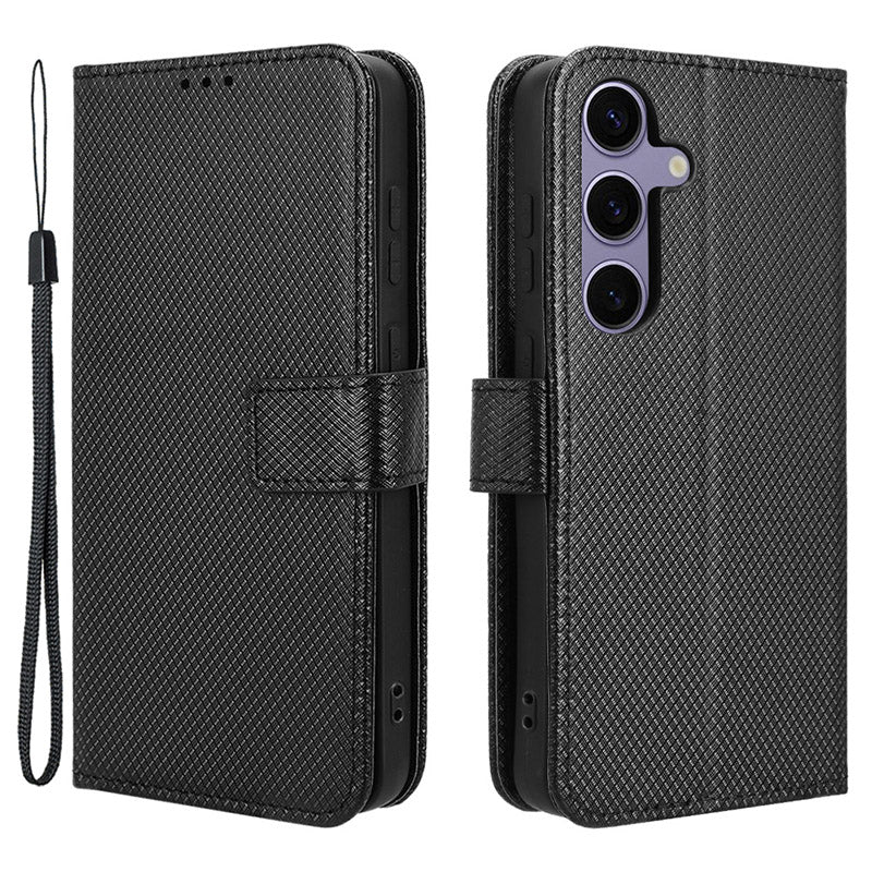 For Samsung Galaxy S24 Diamond Texture Leather Case Phone Wallet Stand - Black