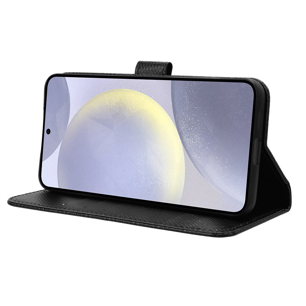 For Samsung Galaxy S24 Diamond Texture Leather Case Phone Wallet Stand - Black