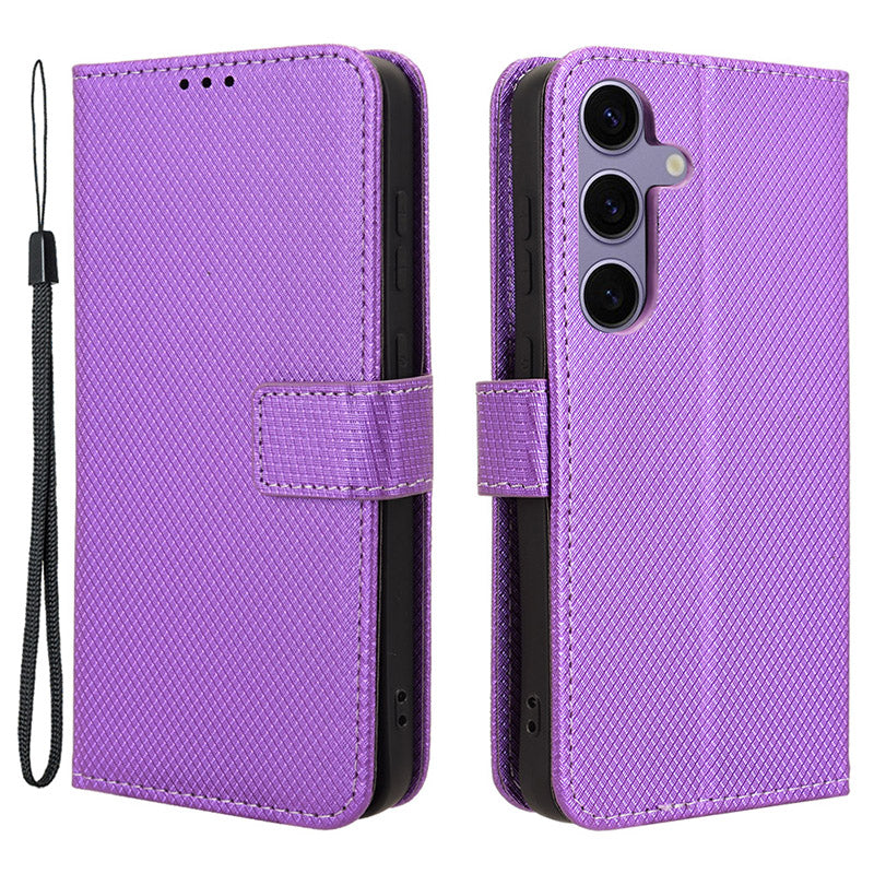 For Samsung Galaxy S24 Diamond Texture Leather Case Phone Wallet Stand - Purple