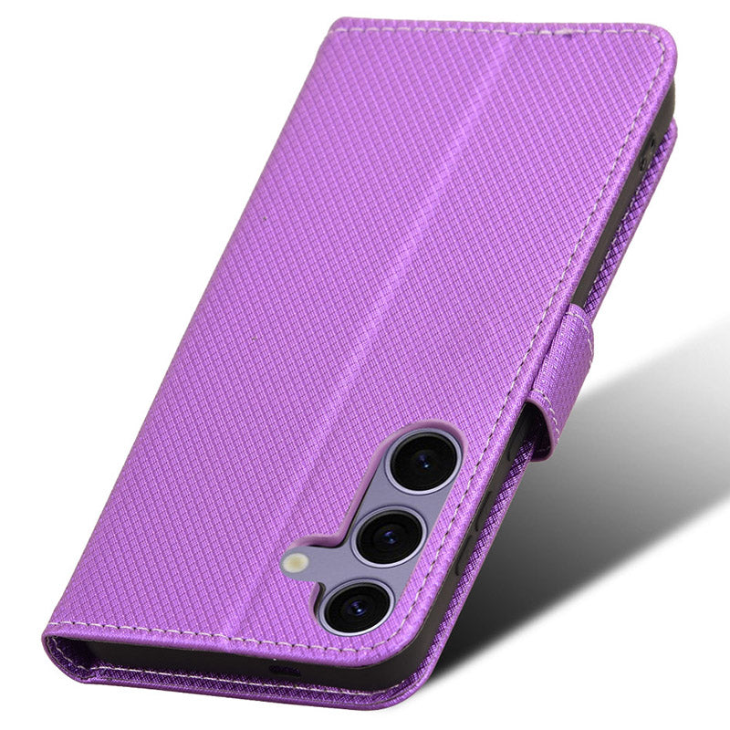 For Samsung Galaxy S24 Diamond Texture Leather Case Phone Wallet Stand - Purple
